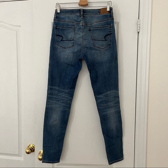American Eagle Outfitters High Rise Jeggings Super Stretch X Jeans Size 8 Long - Picture 7 of 8